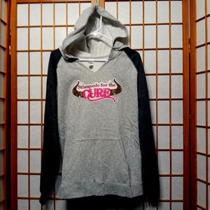 District Gray and Black Hoodie with Pink Accent